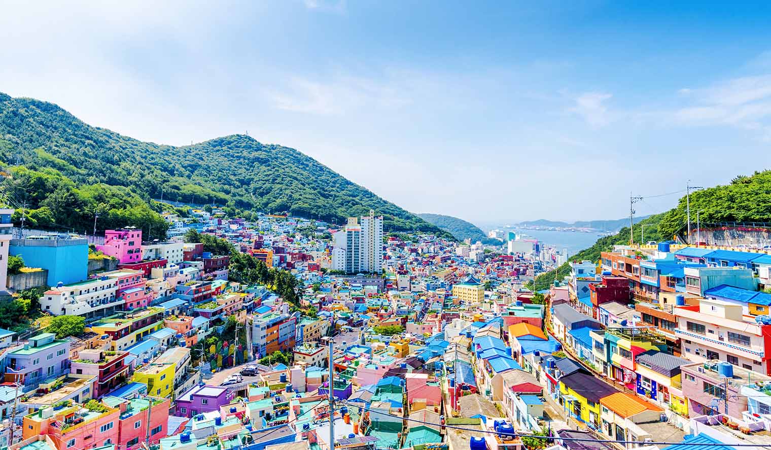 Sicht auf Kulturdorf Gamcheon in Busan Südkorea