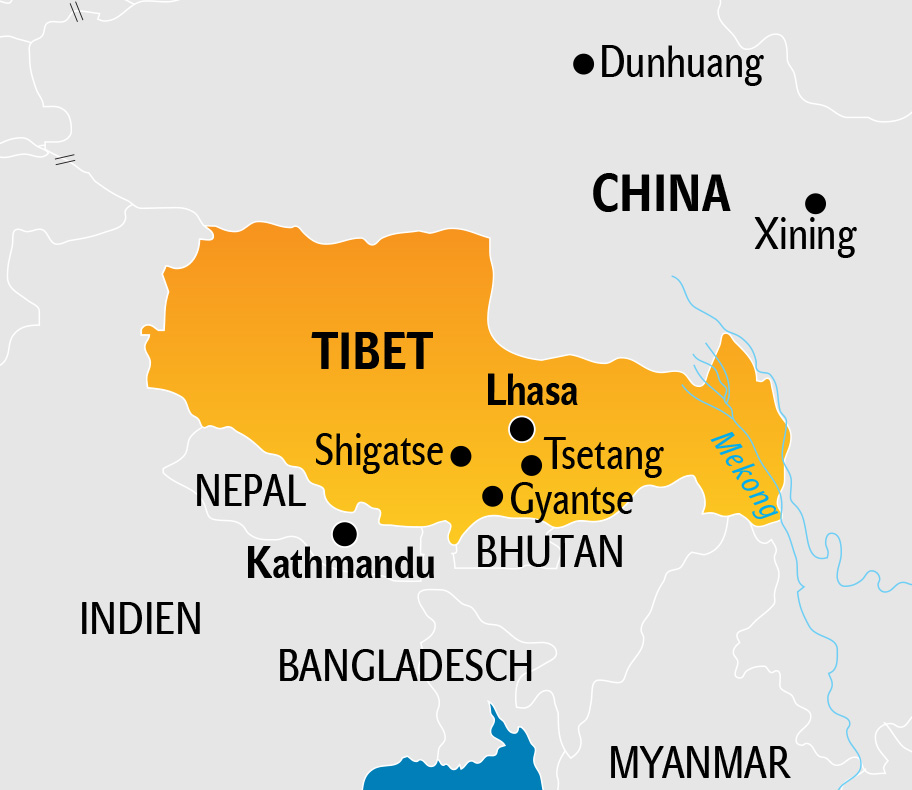 Tibet Karte, Landkarte von Tibet